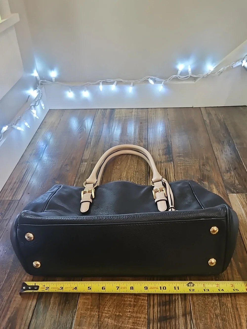 Michael Kors Hobo Buttery Soft Leather Black and Cream Tote‎ Bag